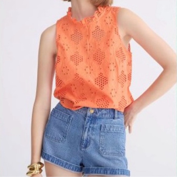 NWT J.Crew Fleur Eyelet Top - Picture 1 of 5